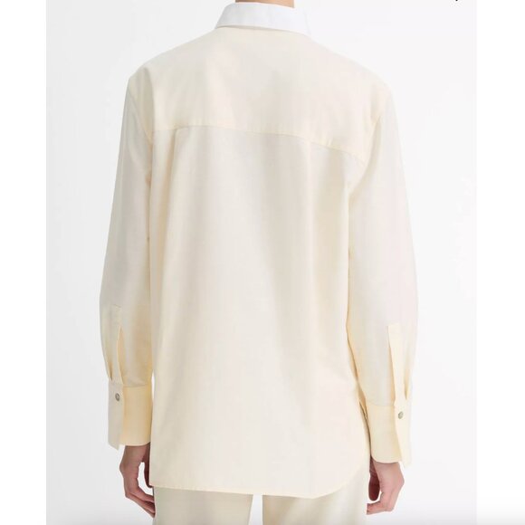 NWT Vince contrast-collar cotton oxford shirt (large) - Picture 4 of 11